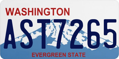WA license plate AST7265