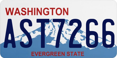 WA license plate AST7266