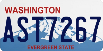 WA license plate AST7267