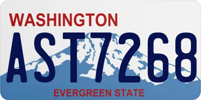 WA license plate AST7268