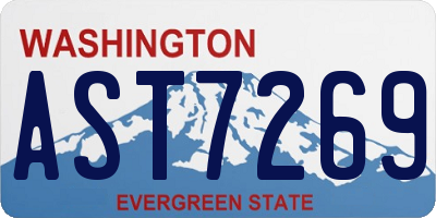 WA license plate AST7269