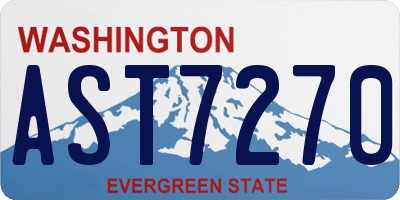 WA license plate AST7270