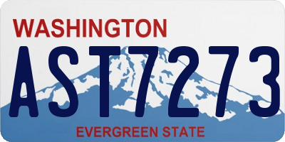 WA license plate AST7273