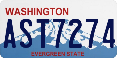 WA license plate AST7274