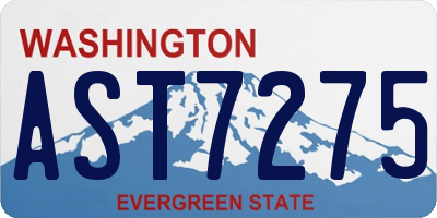 WA license plate AST7275