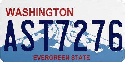 WA license plate AST7276