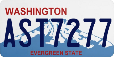 WA license plate AST7277