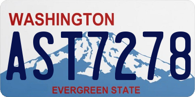 WA license plate AST7278