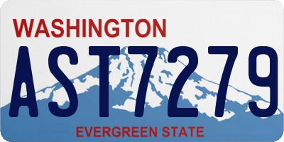 WA license plate AST7279