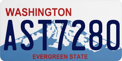 WA license plate AST7280