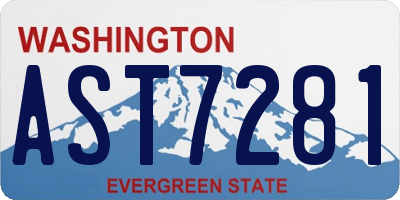 WA license plate AST7281