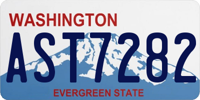 WA license plate AST7282