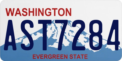 WA license plate AST7284