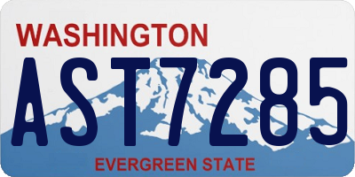 WA license plate AST7285
