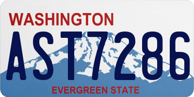 WA license plate AST7286
