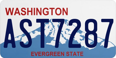 WA license plate AST7287