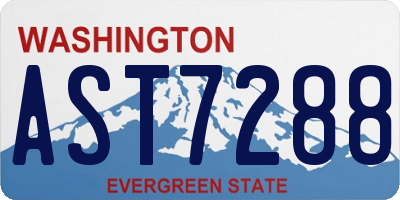 WA license plate AST7288