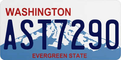 WA license plate AST7290