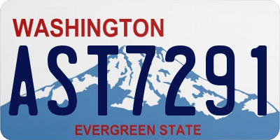 WA license plate AST7291
