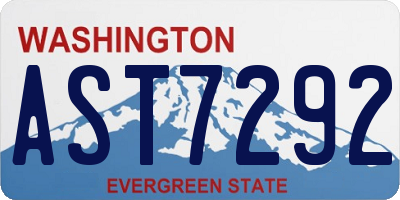 WA license plate AST7292