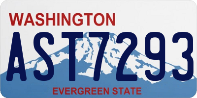 WA license plate AST7293