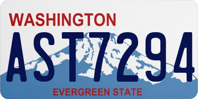 WA license plate AST7294