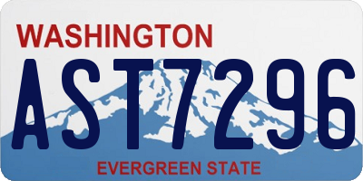 WA license plate AST7296