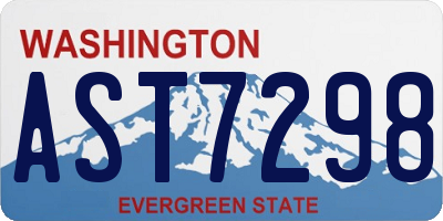 WA license plate AST7298