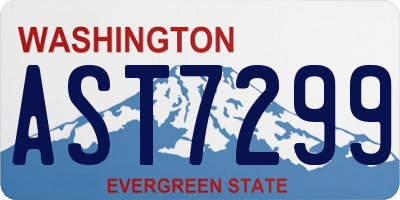 WA license plate AST7299