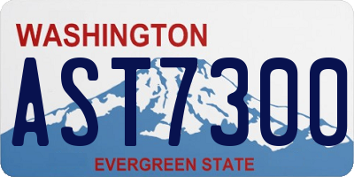 WA license plate AST7300