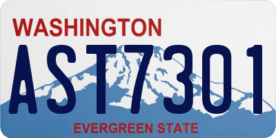 WA license plate AST7301