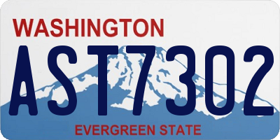 WA license plate AST7302