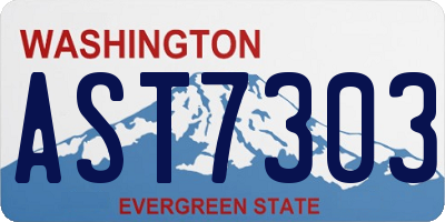 WA license plate AST7303