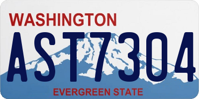 WA license plate AST7304