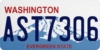 WA license plate AST7306