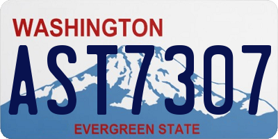 WA license plate AST7307