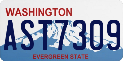 WA license plate AST7309
