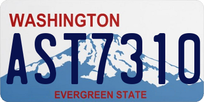 WA license plate AST7310