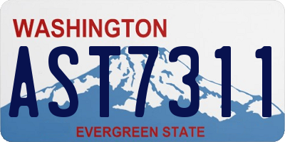 WA license plate AST7311