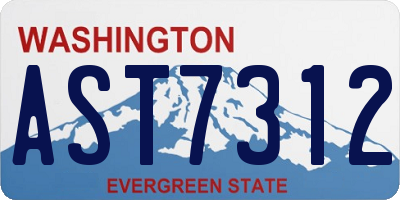 WA license plate AST7312