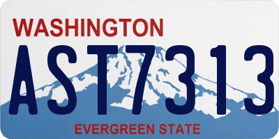 WA license plate AST7313