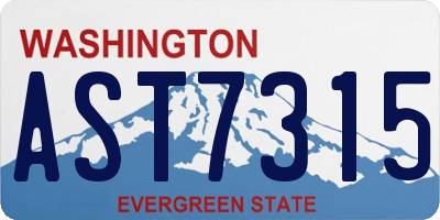 WA license plate AST7315