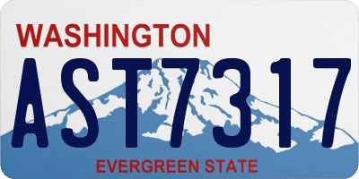 WA license plate AST7317