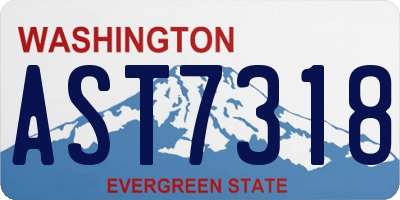 WA license plate AST7318