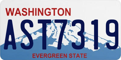 WA license plate AST7319