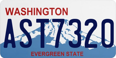 WA license plate AST7320