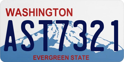 WA license plate AST7321