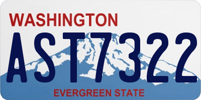 WA license plate AST7322