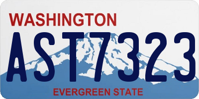 WA license plate AST7323