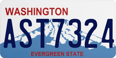WA license plate AST7324